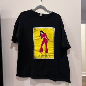 La Cantante Graphic Tee - Black with Yellow & Pink Artwork